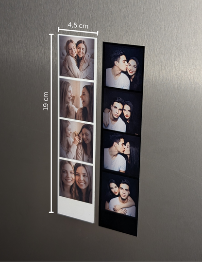 Personalisierte Fotostreifen Magnete - "Vintage Booth" - (4,5 cm x 19 cm)