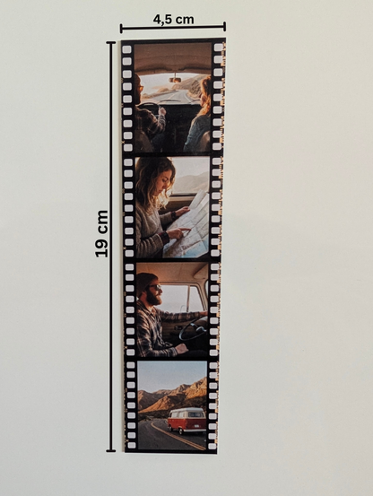 Personalisierte Filmstreifen Magnete - "Retro Filmstreifen" - (4,5 cm x 19 cm)