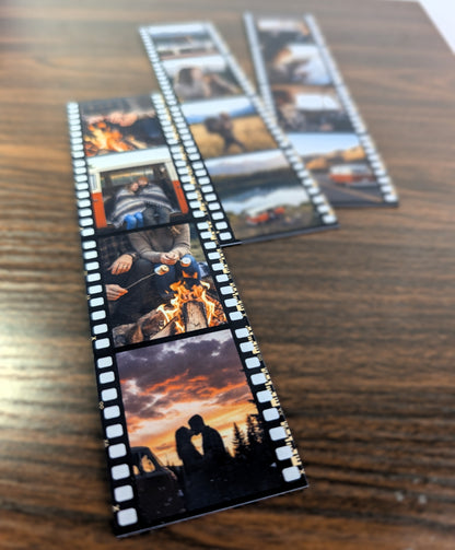 Personalisierte Filmstreifen Magnete - "Retro Filmstreifen" - (4,5 cm x 19 cm)