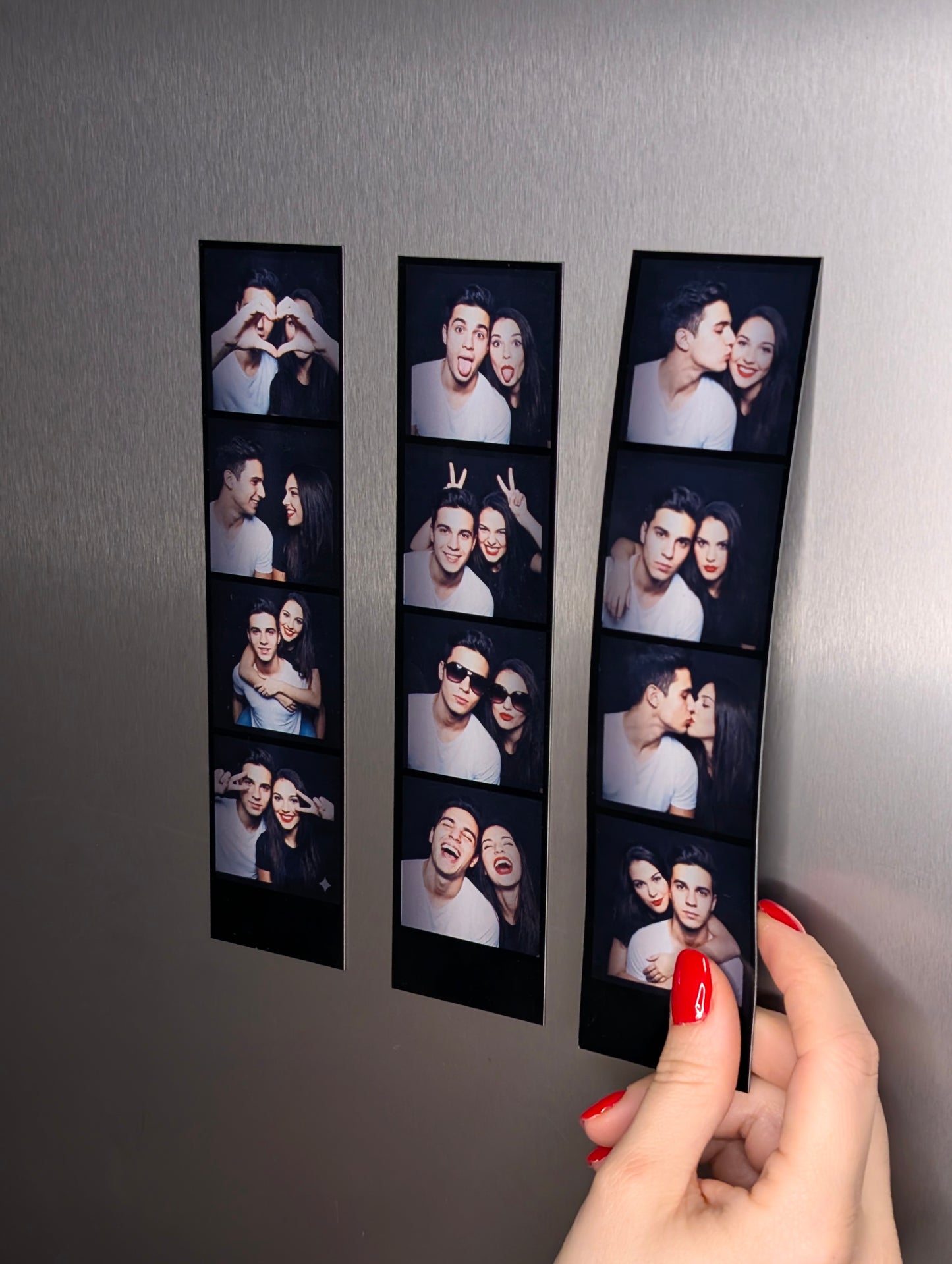 Personalisierte Fotostreifen Magnete - "Vintage Booth" - (4,5 cm x 19 cm)