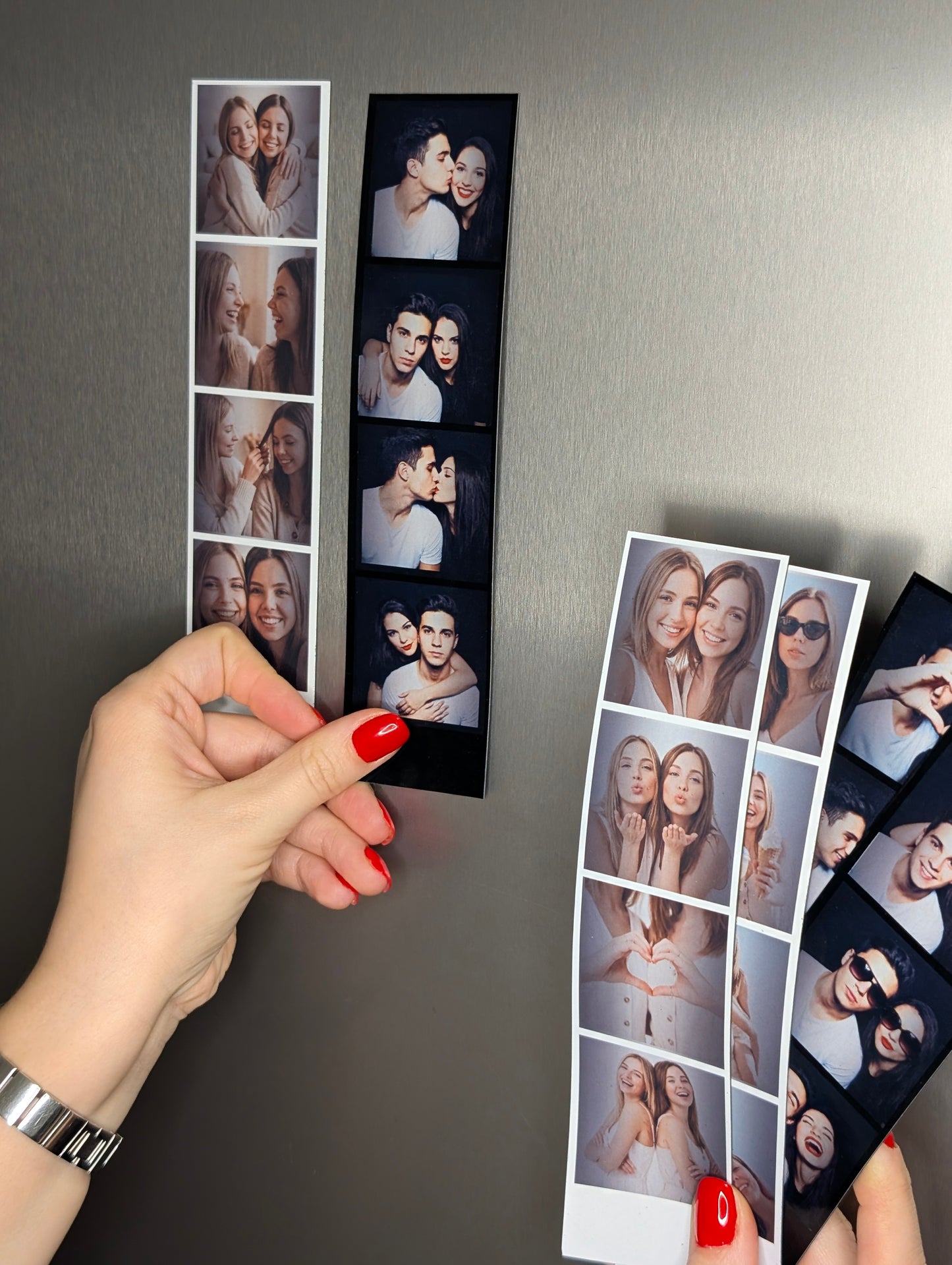 Personalisierte Fotostreifen Magnete - "Vintage Booth" - (4,5 cm x 19 cm)