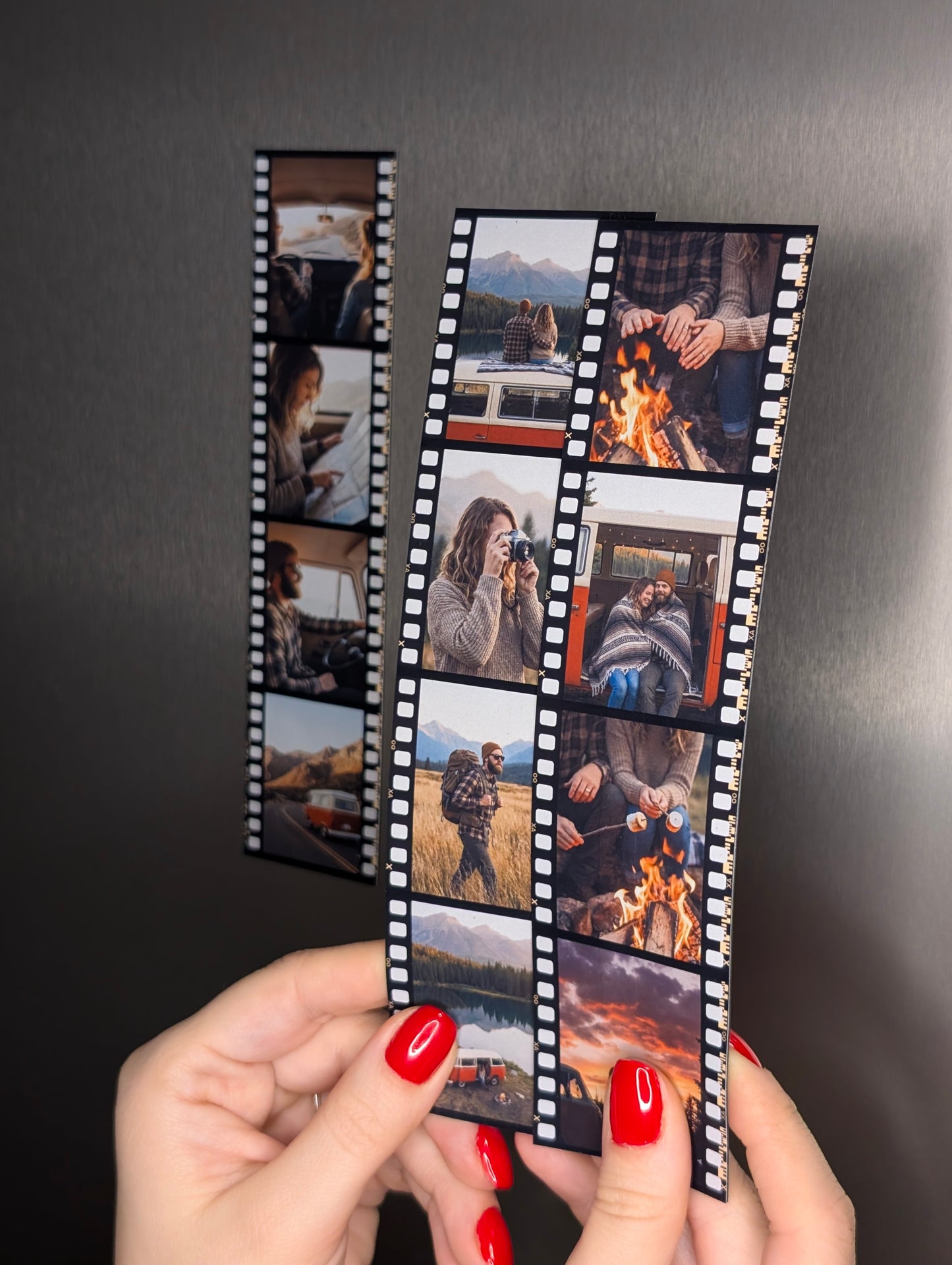 Personalisierte Filmstreifen Magnete - "Retro Filmstreifen" - (4,5 cm x 19 cm)
