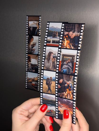 Personalisierte Filmstreifen Magnete - "Retro Filmstreifen" - (4,5 cm x 19 cm)