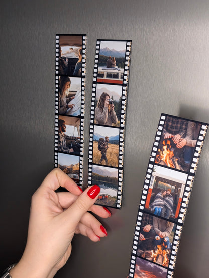 Personalisierte Filmstreifen Magnete - "Retro Filmstreifen" - (4,5 cm x 19 cm)