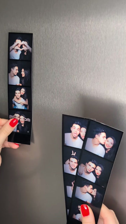 Personalisierte Fotostreifen Magnete - "Vintage Booth" - (4,5 cm x 19 cm)